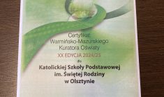 Kuratoryjny certyfikat SZKOŁA PRZYJAZNA ŚRODOWISKU 2025